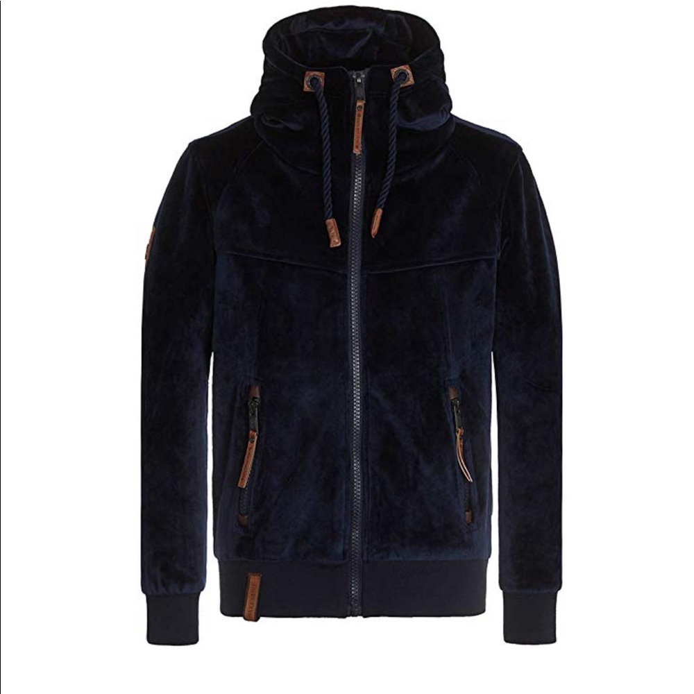 Men’s thick naketano blue velour jacket